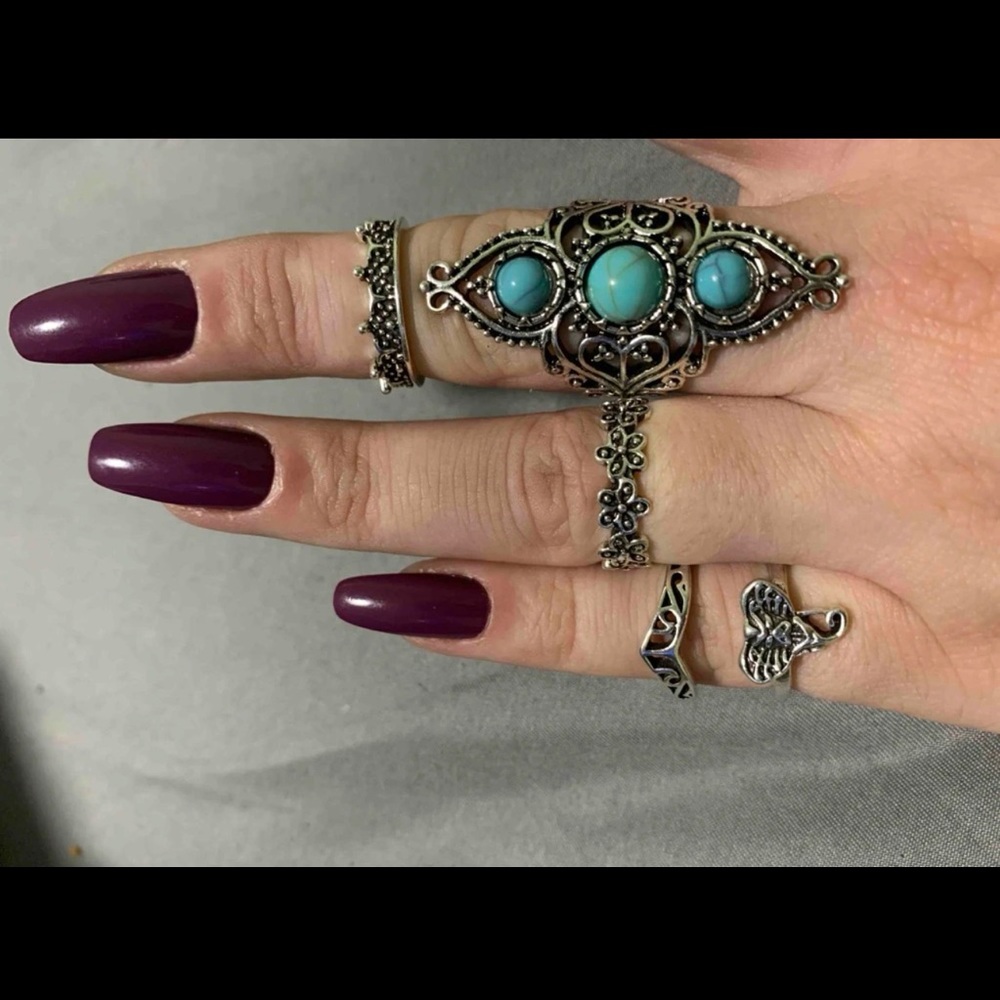 turquoise ring 7 pieces